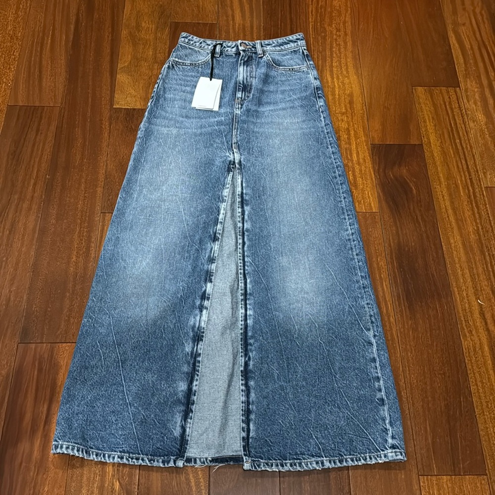 ICON DENIM long skirt blue New